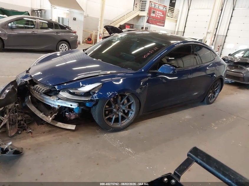 Vin: 5yj3e1eb4mf995467, lot: 45773586, tesla model 3 long range 20212