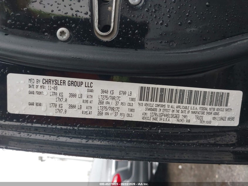 2010 Dodge Ram 1500 Slt/Sport/Trx VIN: 1D7RV1GP4AS130263 Lot: 45275825
