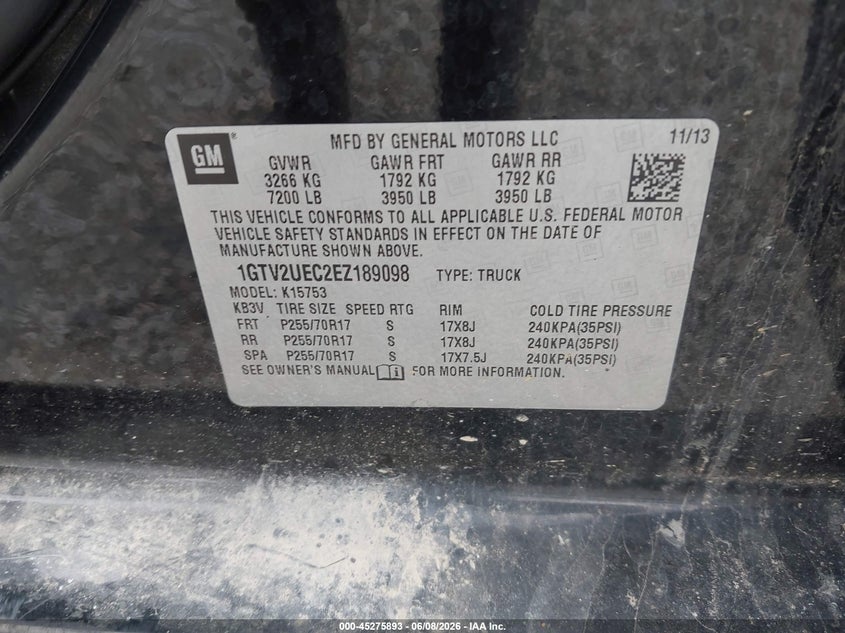 2014 GMC SIERRA TRUCK 5.3L V-8 DI, VVT, 355HP