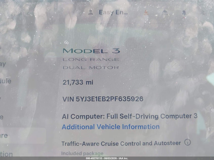 2023 TESLA MODEL 3 auction photo 7
