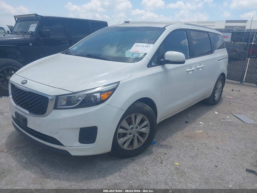 Vin: kndmb5c16g6099962, lot: 45774207, kia sedona lx 20162