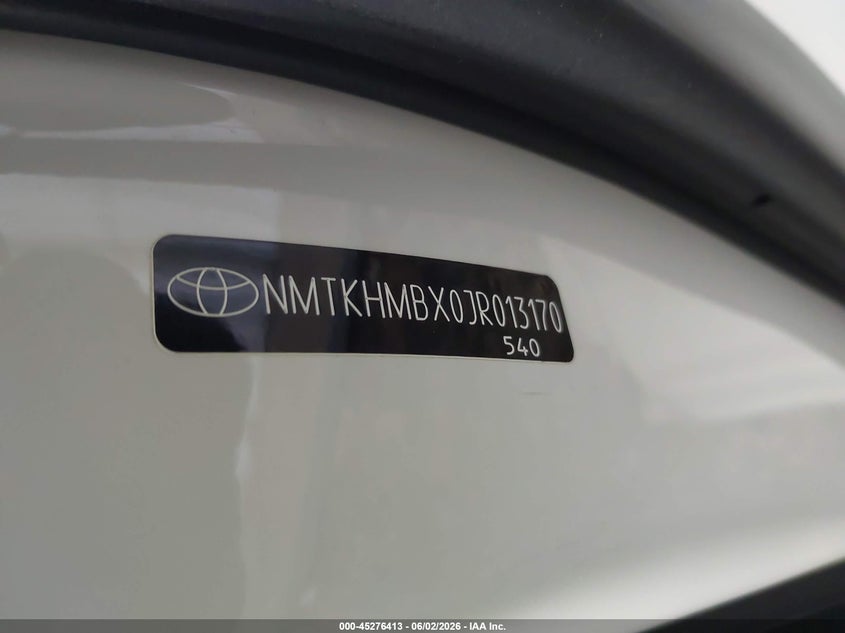 2018 Toyota C-Hr Xle Premium VIN: NMTKHMBX0JR013170 Lot: 45276413