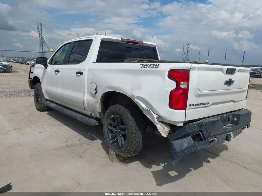 Vin: 3gcpyfed7mg304109, lot: 45774305, chevrolet silverado 1500 4wd  short bed lt trail boss 20213