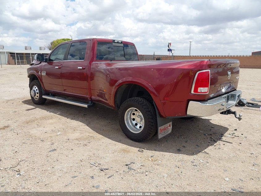 2018 Ram 3500 Ram Laramie Longhorn 4X4 8' Box brown Lot 111045276621 Vin 3C63RRKL3JG239092