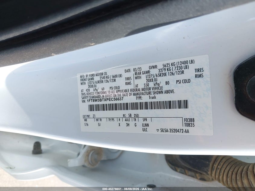 2023 FORD F-350 (VIN: 1FT8W3BTXPEC56637