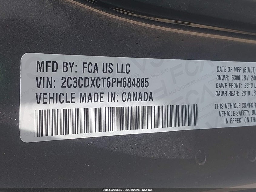 2023 DODGE CHARGER SEDAN 5.7L V-8 370HP