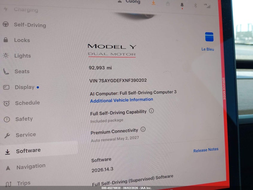 2022 TESLA MODEL Y SPORT UTILITY VEHICLE ELECTRIC
