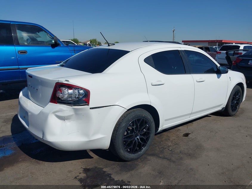 2012 Dodge Avenger 2.4 Se white Lot 111045276976 Vin 1C3CDZAB0CN286305