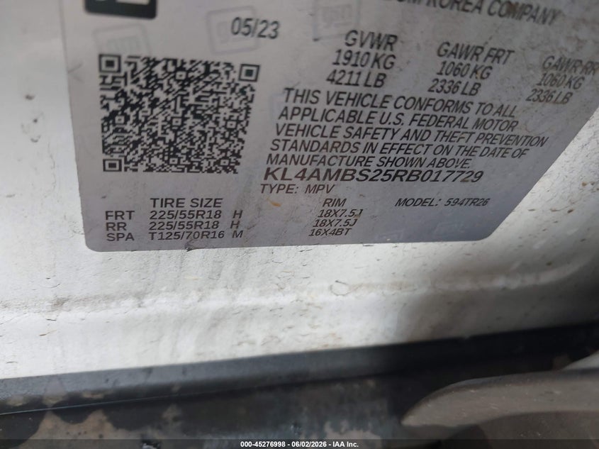 2024 Buick Encore Gx Preferred Fwd VIN: KL4AMBS25RB017729 Lot: 45276998