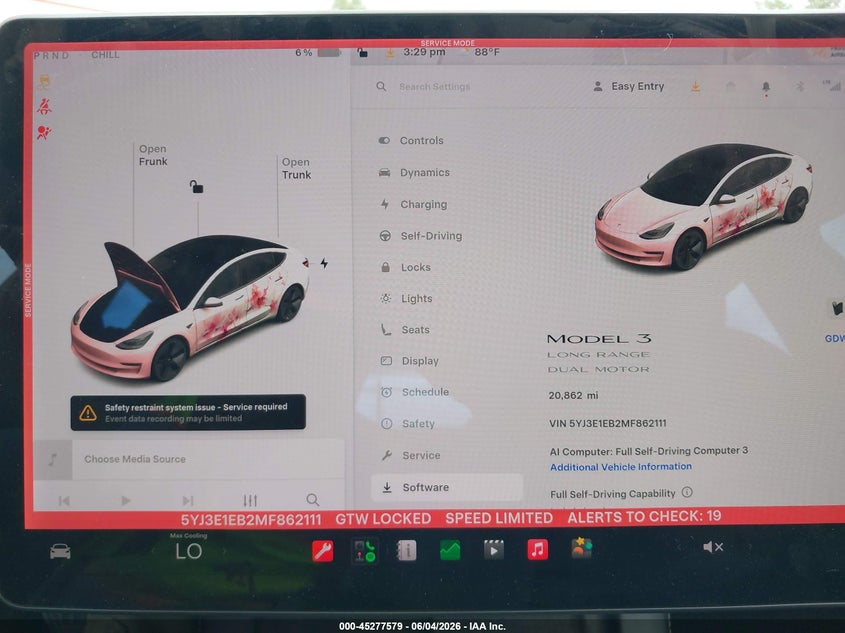 2021 Tesla Model 3 Long Range VIN: 5YJ3E1EB2MF862111 Lot: 45277579