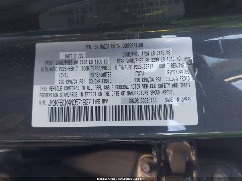 2022 Mazda Cx-5 2.5 S Preferred VIN: JM3KFBCM4N0571927 Lot: 45277664