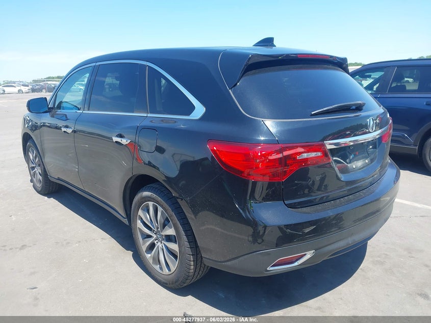 Vin: 5fryd3h43gb007521, lot: 45775761, acura mdx technology   acurawatch plus packages/technology package 20163