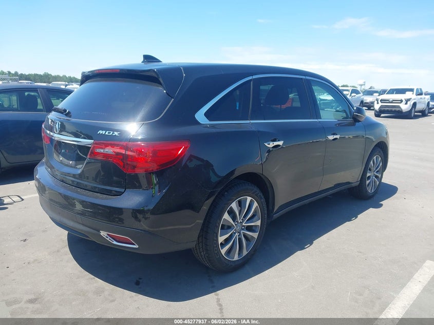 Vin: 5fryd3h43gb007521, lot: 45775761, acura mdx technology   acurawatch plus packages/technology package 20164