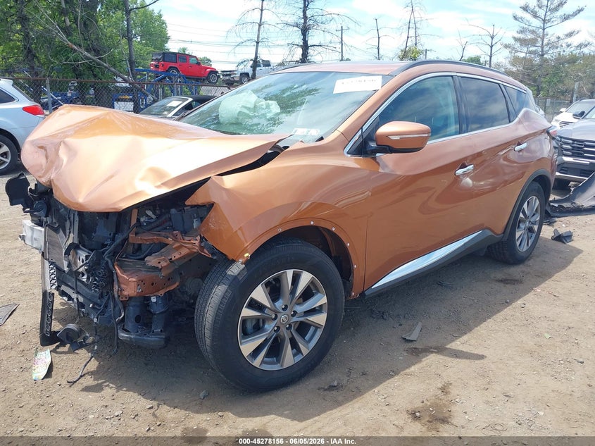 Vin: 5n1az2mh8fn262670, lot: 45775980, nissan murano sv 20152