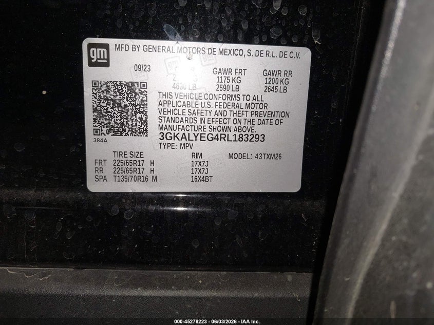 2024 GMC Terrain Awd At4 VIN: 3GKALYEG4RL183293 Lot: 45278223