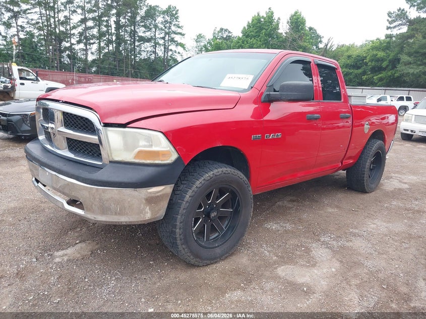 2010 Dodge RAM, Front & Rear, IAAI, VIN 1D7RV1GT1AS261566 — photo 2