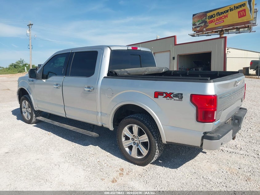Vin: 1ftew1eg9jfe58490, lot: 45776507, ford f-150 platinum 20183