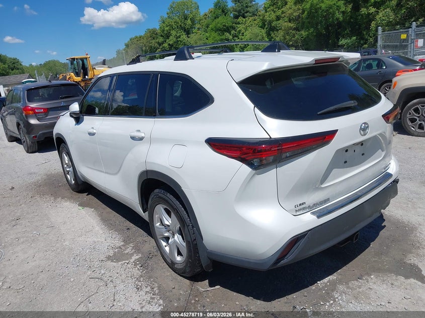 Vin: 5tdbzrbh0ns591845, lot: 45776543, toyota highlander le 20223
