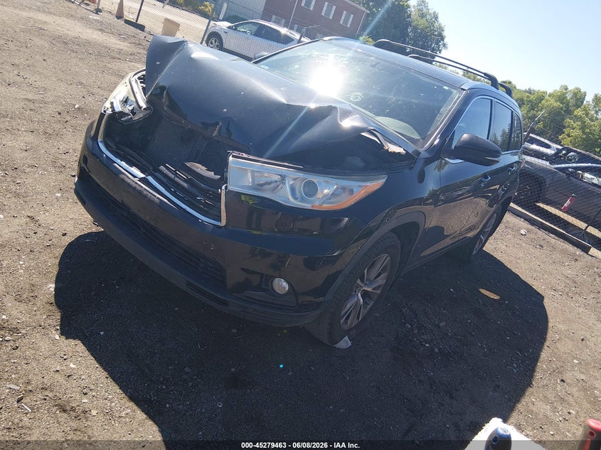 Vin: 5tdjkrfh3es019887, lot: 45777287, toyota highlander xle v6 20142