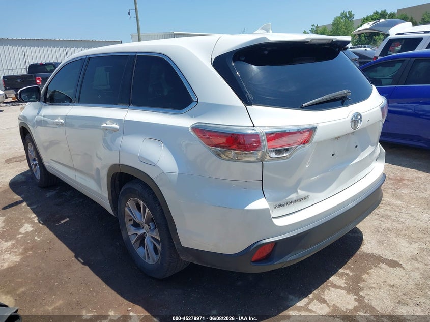 Vin: 5tdzkrfh3fs044034, lot: 45777795, toyota highlander le plus v6 20153