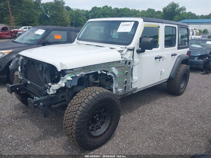 Vin: 1c4hjxdn0mw773679, lot: 45777871, jeep wrangler unlimited sport 4x4 20212