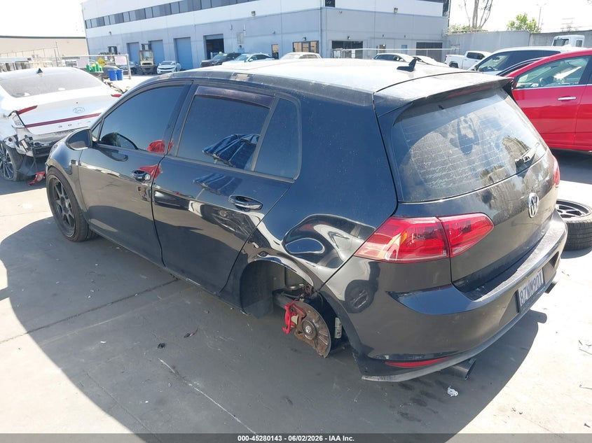 Vin: 3vw5t7au0gm028800, lot: 45777967, volkswagen golf gti se 4-door 20163