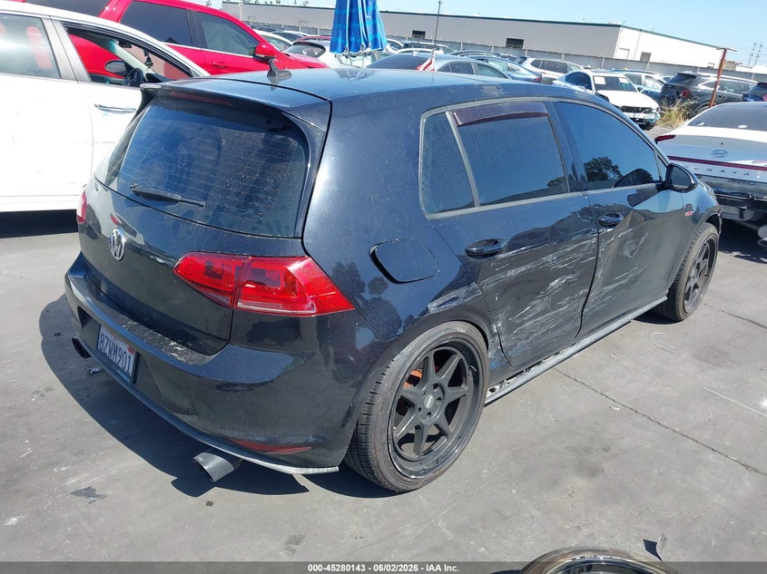 Vin: 3vw5t7au0gm028800, lot: 45777967, volkswagen golf gti se 4-door 20164