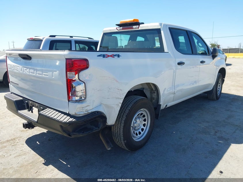 Vin: 1gcpdaek0pz278261, lot: 45778308, chevrolet silverado 1500 4wd  short bed wt 20234