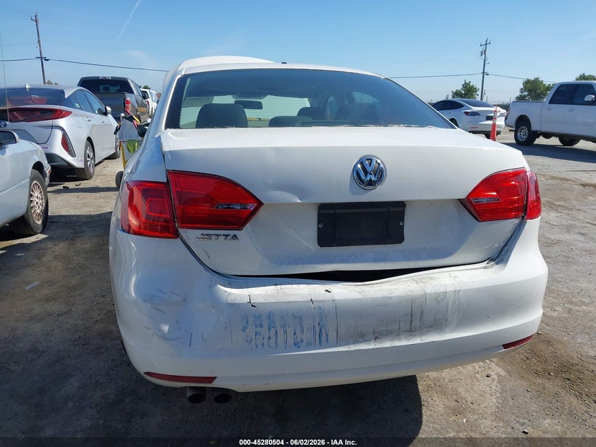 2012 Volkswagen Jetta 2.0 2.0L S white Lot 111045280504 Vin 3VW1K7AJ5CM317298