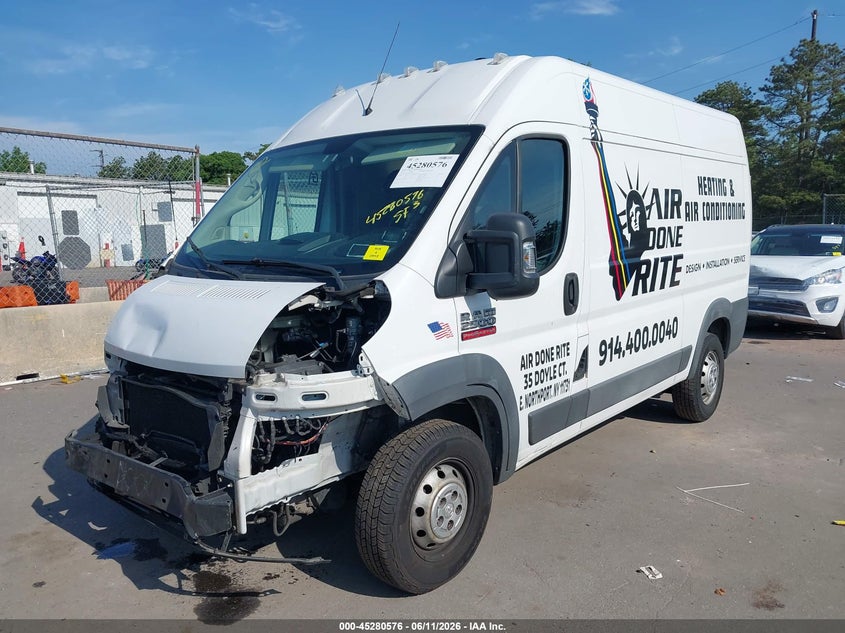 Vin: 3c6trvcg5he548708, lot: 45778400, ram promaster 2500 high roof 136 wb 20172