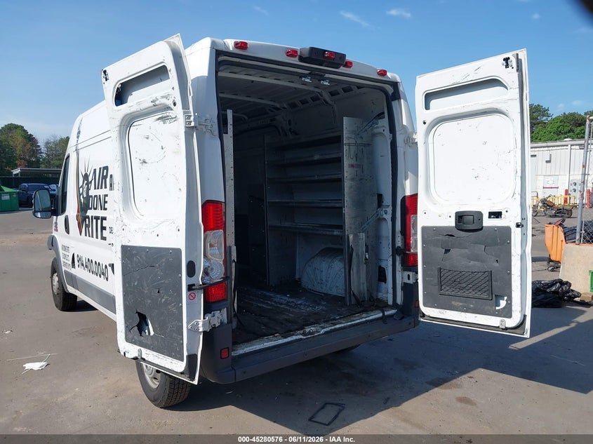 Vin: 3c6trvcg5he548708, lot: 45778400, ram promaster 2500 high roof 136 wb 20173
