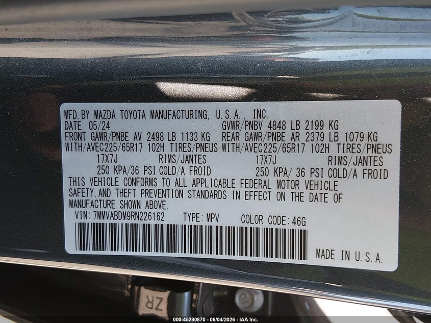 2024 Mazda Cx-50 2.5 S Premium VIN: 7MMVABDM9RN226162 Lot: 45280870