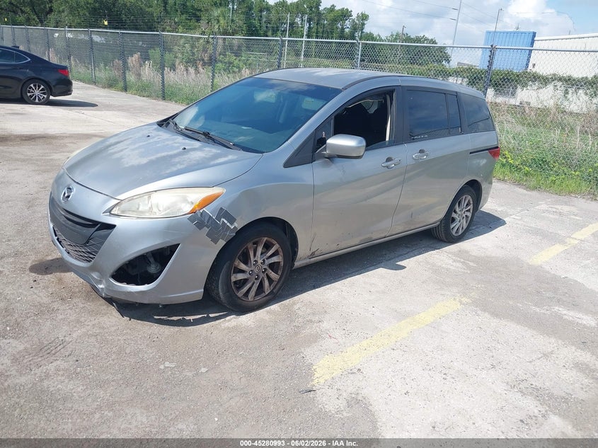 2012 Mazda 5 2.5 Sport silver Lot 111045280993 Vin JM1CW2BL2C0144281