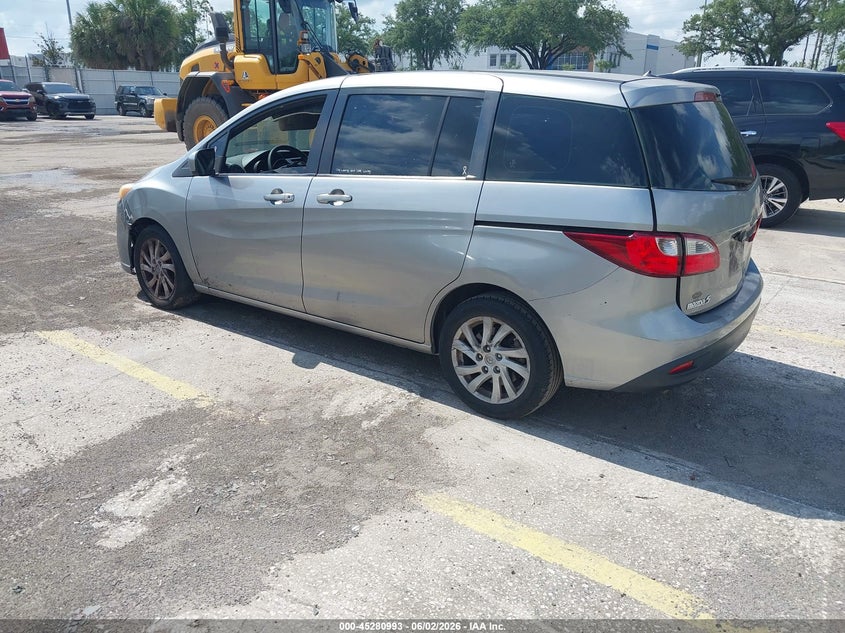 2012 Mazda 5 2.5 Sport silver Lot 111045280993 Vin JM1CW2BL2C0144281