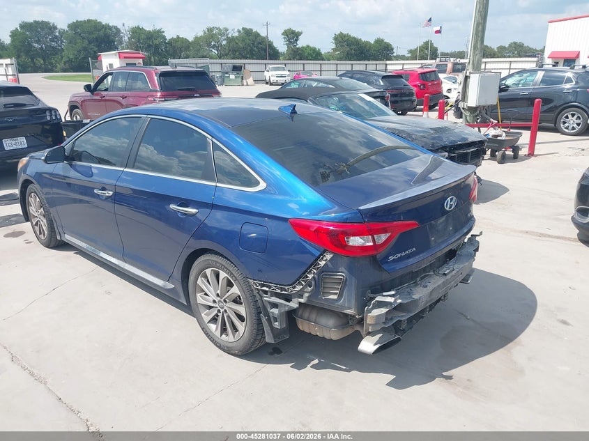 Vin: 5npe34af6hh566122, lot: 45778861, hyundai sonata sport 20173