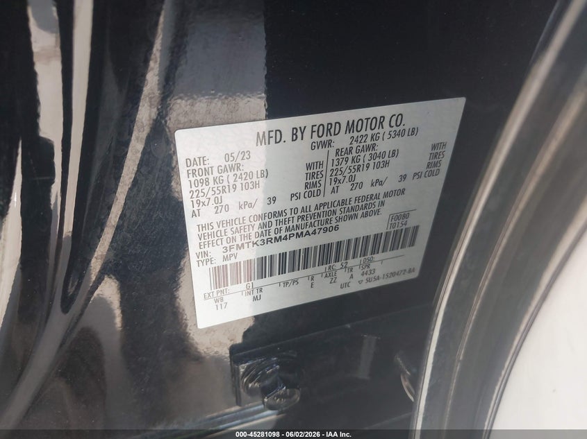 VIN 3FMTK3RM4PMA47906 2023 FORD MUSTANG MACH-E PREMIUM