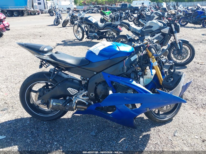 2011 Yamaha Yzfr6 VIN: JYARJ16E7BA022518 Lot: 45281100