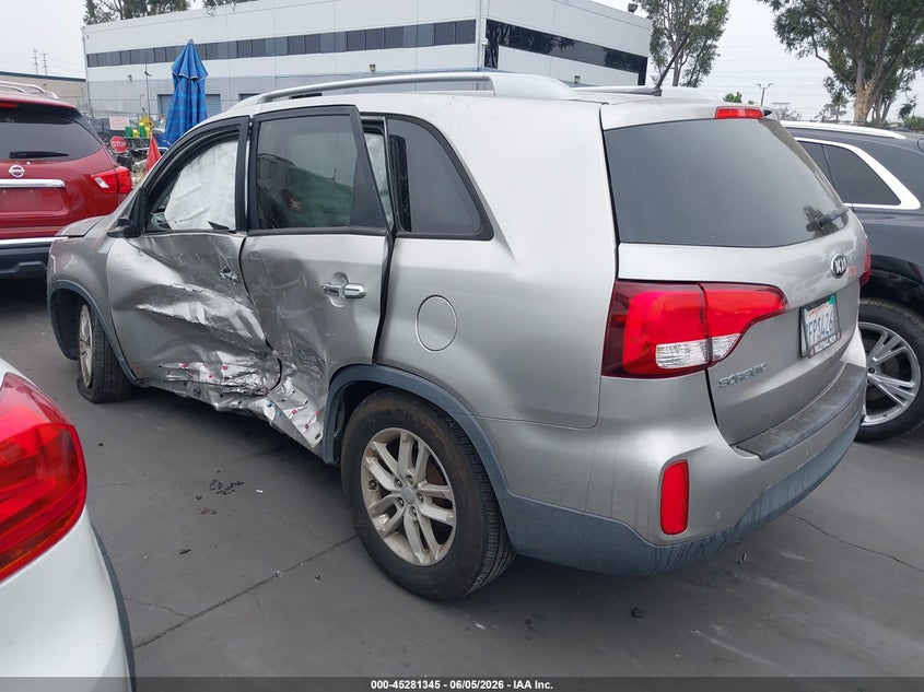 Vin: 5xykt4a69fg567742, lot: 45779169, kia sorento lx 20153