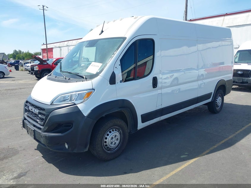 Vin: 3c6lrvdg0se513385, lot: 45779322, ram promaster 2500 tradesman high roof 159 wb w/pass seat 20252