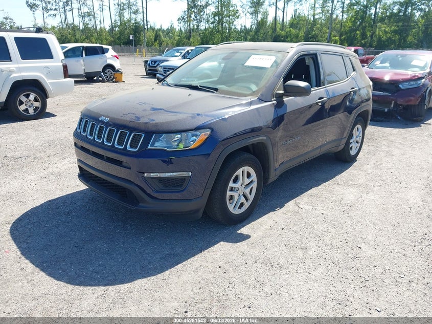 Vin: 3c4njcab9jt123613, lot: 45779367, jeep compass sport fwd 20182