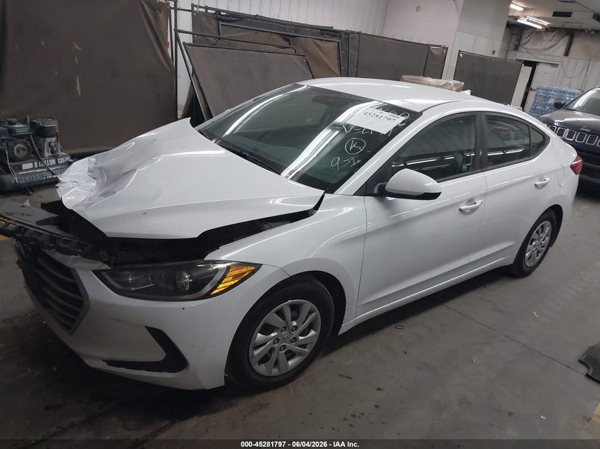 Vin: 5npd74lfxhh092141, lot: 45779621, hyundai elantra se 20172