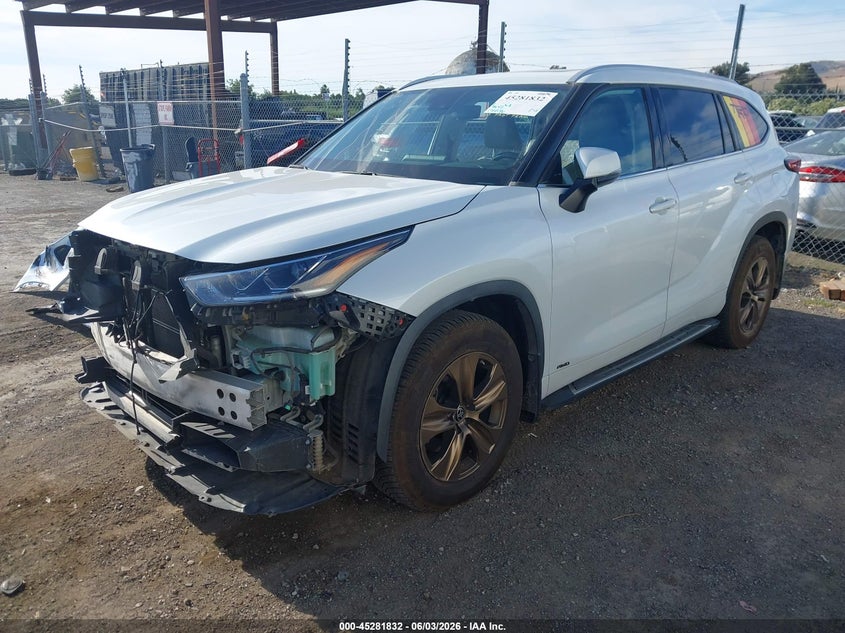 Vin: 5tdabrch1ns554009, lot: 45779656, toyota highlander hybrid xle bronze edition 20222