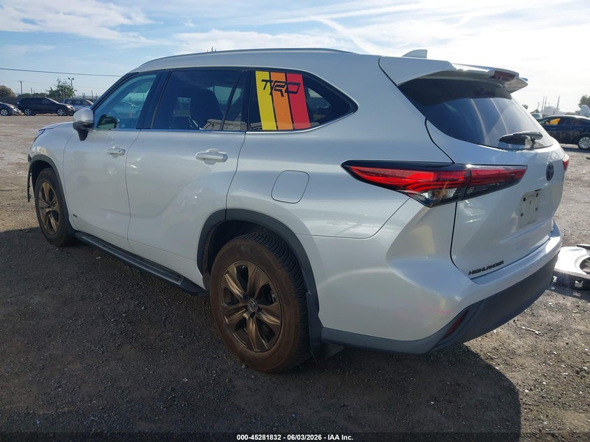 Vin: 5tdabrch1ns554009, lot: 45779656, toyota highlander hybrid xle bronze edition 20223