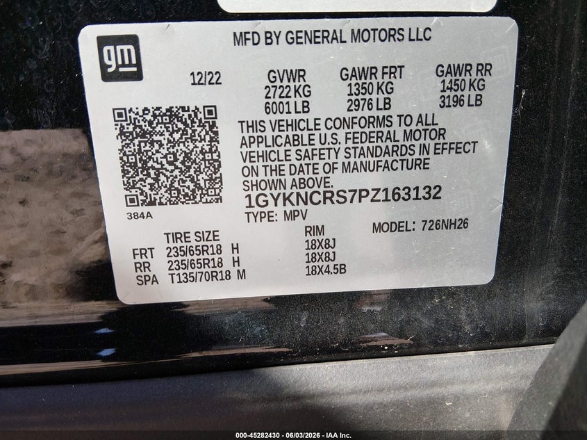 2023 Cadillac Xt5 Fwd Premium Luxury VIN: 1GYKNCRS7PZ163132 Lot: 45282430