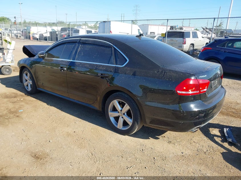 Vin: 1vwbp7a32cc043499, lot: 45780344, volkswagen passat 2.5l se 20123