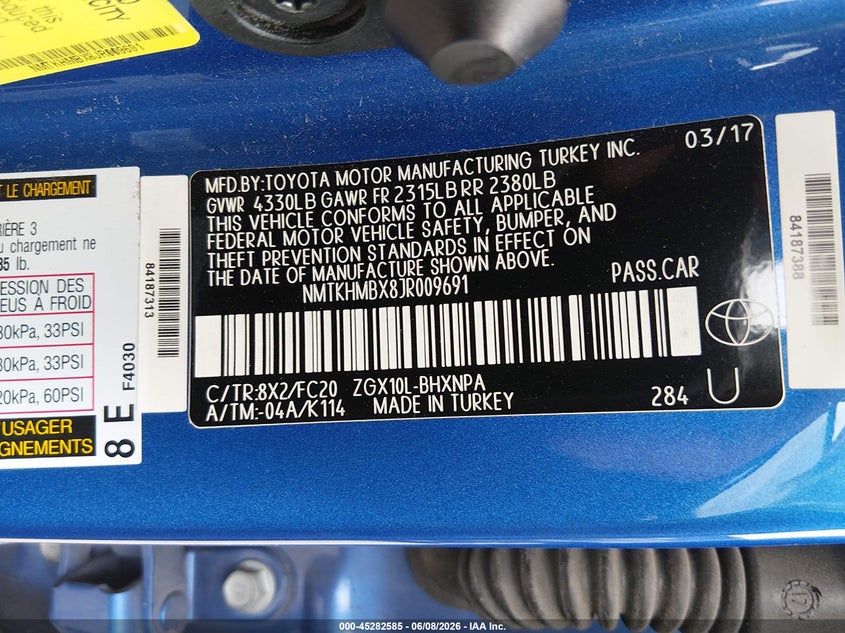 2018 Toyota C-Hr Xle Premium VIN: NMTKHMBX8JR009691 Lot: 45282585