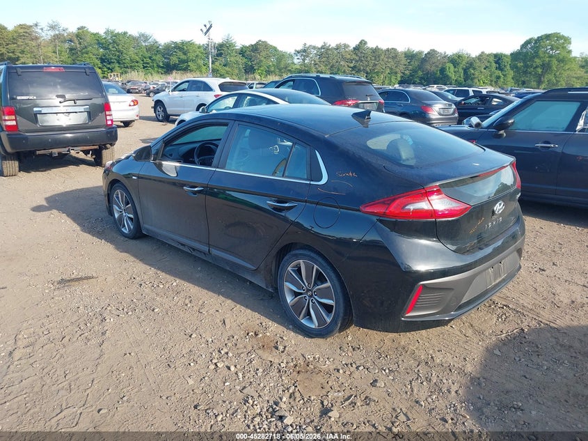 Vin: kmhc85lc6ju083674, lot: 45780554, hyundai ioniq hybrid limited 20183