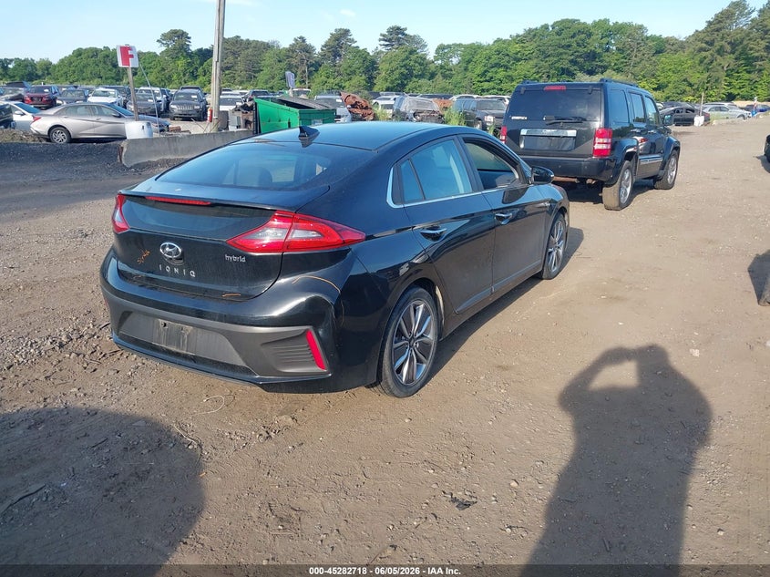 Vin: kmhc85lc6ju083674, lot: 45780554, hyundai ioniq hybrid limited 20184