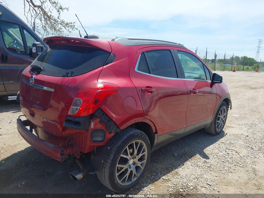 Vin: kl4cj1sm1gb588872, lot: 45780633, buick encore sport touring 20164