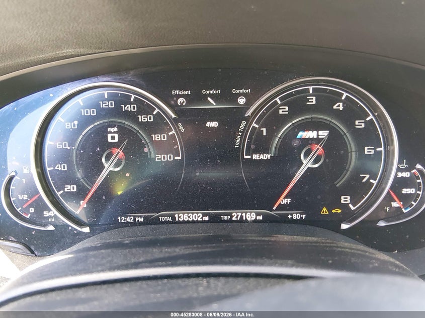2019 BMW M5 VIN: WBSJF0C56KB285507 Lot: 45283008